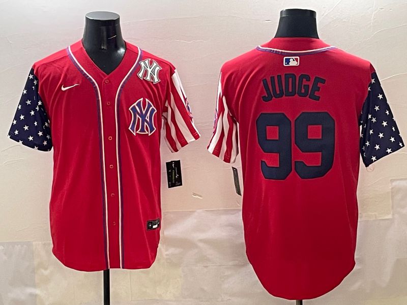 Men New York Yankees 99 Judge Red a generation of national flags Jointly Name 2025 Nike MLB Jersey style 8